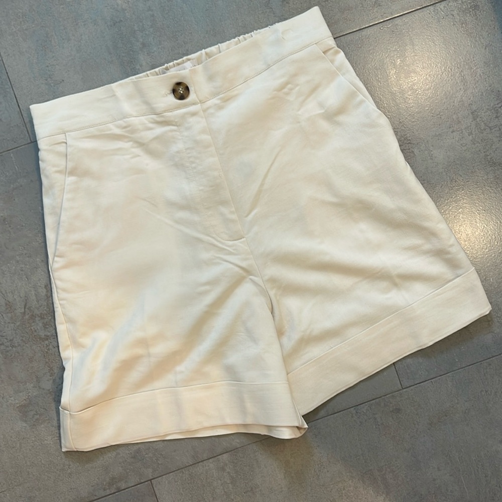 House Of Harlow 1960 Dress Shorts Medium Cream Ivory Womens Cuffed